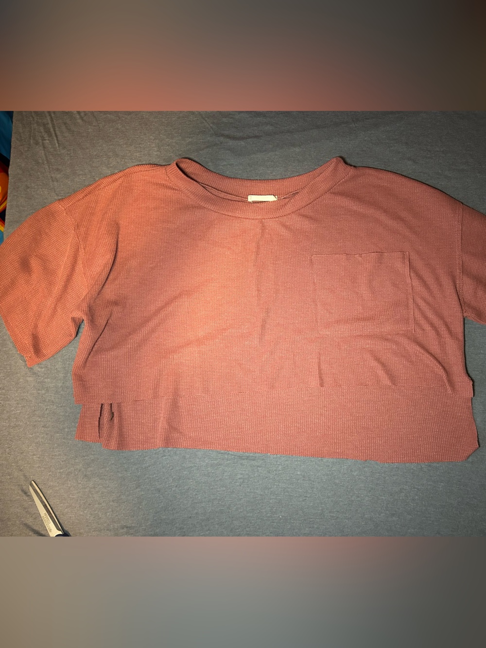 Altar'd State Short Sleeve Pocket Tee in Dusty Rose